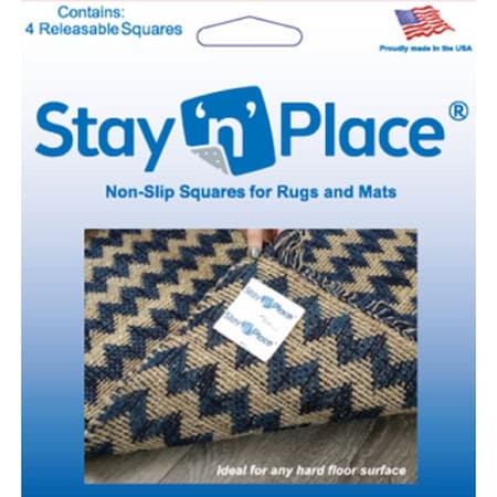 Optimum Technologies Stay 'n' Place Rug Slip Resistant Tabs 3 in. W X 3 in. L Cloth/Plastic Blue 4 pk SNP-3X3TABS